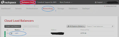 Rackspace Portal - Cloud Loud Balancer